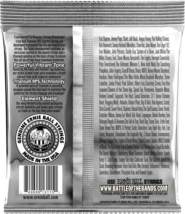 Ernie Ball RPS Coated Titanium Skinny Top Heavy Bottom Slinky