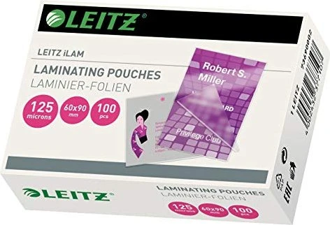 Leitz Laminierfolien Visitenkarte, 60x90mm, 2x 125µm, glänzend, 100 Stück