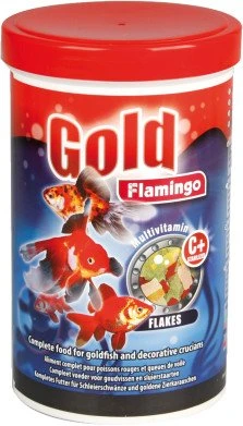 Flamingo Gold Flockenfutter für Goldfische, 1l