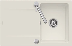 Villeroy & Boch Siluet 800x510mm Einbau Becken reversibel mit Ablauffernbedienung crema