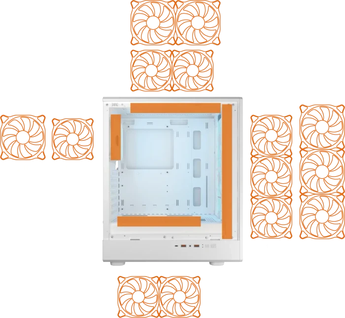 Cougar Airface Pure Pro, weiß, Glasfenster