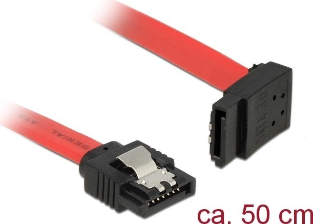 DeLOCK SATA 6Gb/s Kabel rot 0.5m, oben gewinkelt