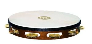 Meinl Traditional Goat-Skin Wood Tambourine Brass 1 Row