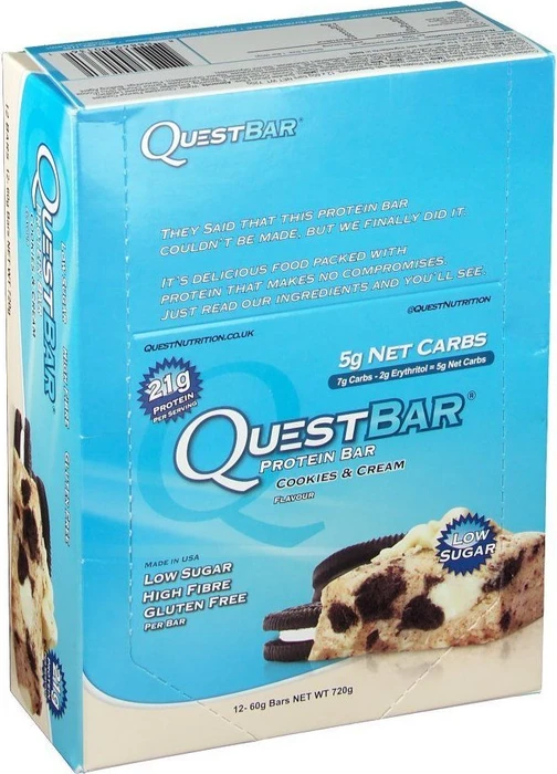 Quest Nutrition Protein Bar Cookies & Cream 720g (12x 60g)