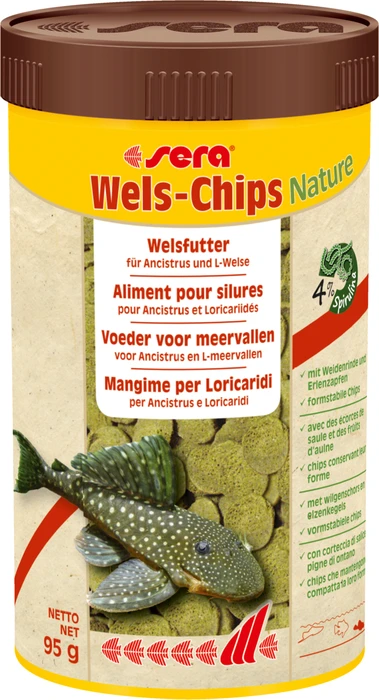 sera Wels-Chips Nature, Hauptfutter für Ancistrus und L-Welse