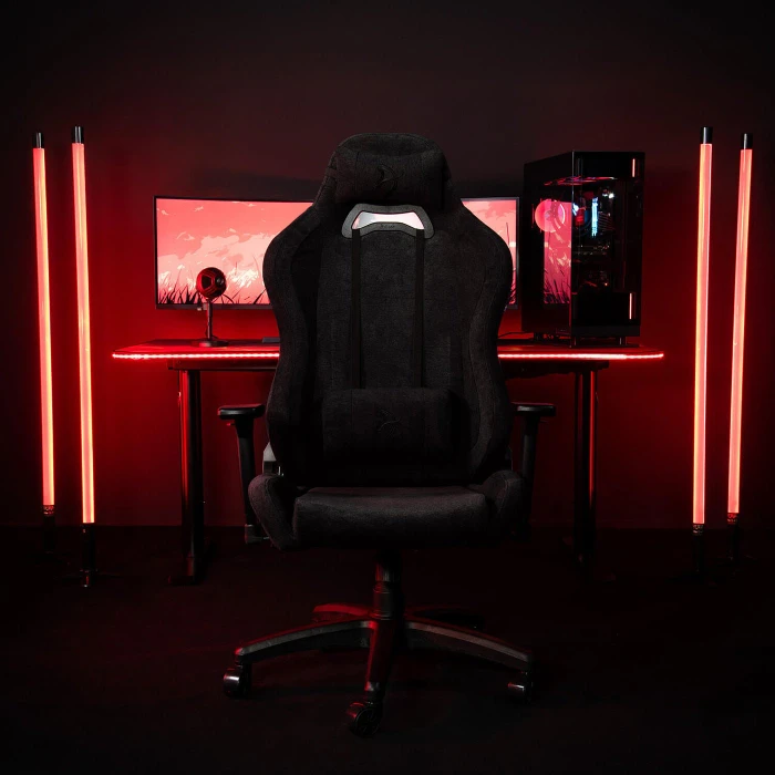 Arozzi Torretta Soft Fabric Gamingstuhl, pure black