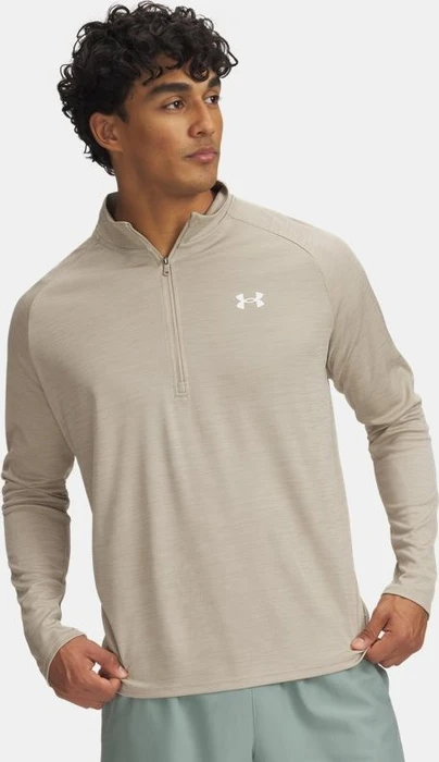 Under Armour Tech Textured Funktionsshirt langarm city khaki/black (Herren)