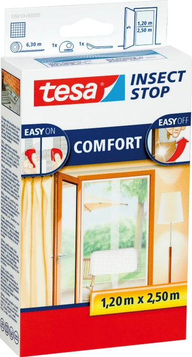 tesa Insect Stop Comfort Tür-Fliegengitter 2x 65cmx250cm weiß