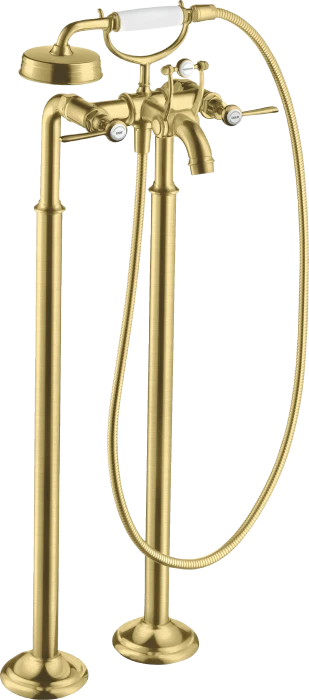 Hansgrohe Axor Montreux 2-Griff Wannenarmatur bodenstehend mit Hebelgriffen brushed brass