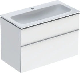 Geberit iCon Set Möbelwaschtisch/Unterschrank 90cm weiß, Korpus: weiß/lackiert hochglanz, Griff: weiß/pulverbeschichtet matt