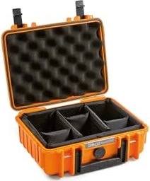 B&W International Outdoor Case Typ 1000 Koffer orange mit Facheinteilung