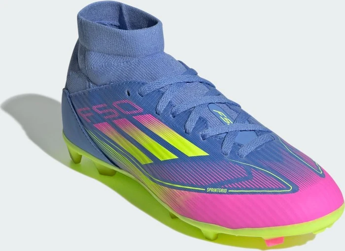 adidas F50 League Mid FG/MG blue fusion/lucid lemon/lucid pink (Junior)