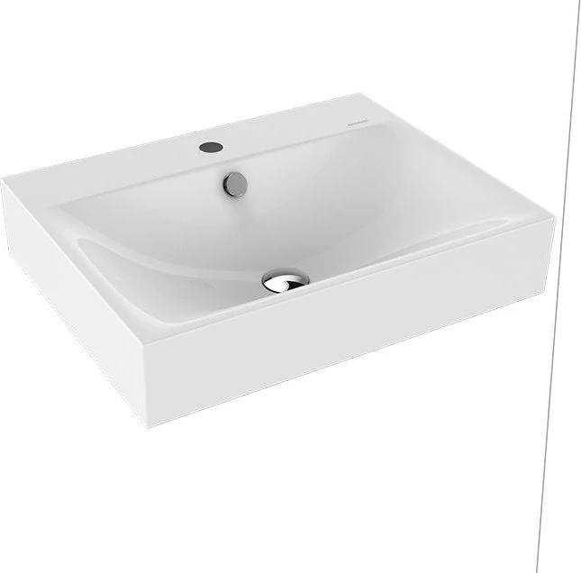 Kaldewei Silenio 3044 Wandwaschtisch 60x46x12cm, Perl-Effekt, schwarz matt 100
