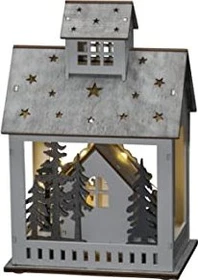 Konstsmide Holzsilhouette Haus LED 10x warmweiß