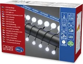 Konstsmide Lichterkette 80 Kugeln schwarz LED 80x tageslichtweiß