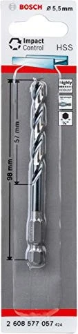 Bosch Professional HSS Impact Control Spiralbohrer, 5.5x57x98mm, 1 Stück