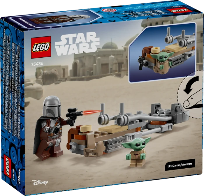 LEGO Star Wars - Der Mandalorianer und Grogu auf ihrem Speeder Bike