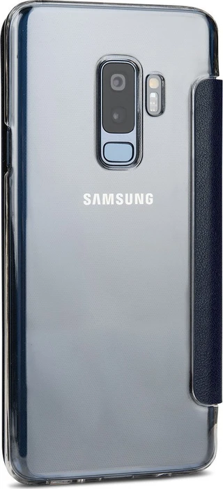 Stilgut Book Type NFC/RFID Blocking Cover für Samsung Galaxy S9+ blau