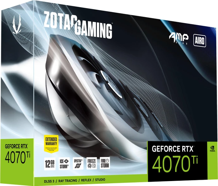 Zotac Gaming GeForce RTX 4070 Ti AMP AIRO, 12GB GDDR6X, HDMI, 3x DP
