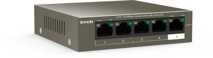Tenda TEF1100 Desktop Switch, 5x RJ-45, 58W PoE+