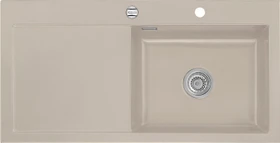 systemceram Mera 100 SL F Einbau Becken rechts mit Ablauffernbedienung fango