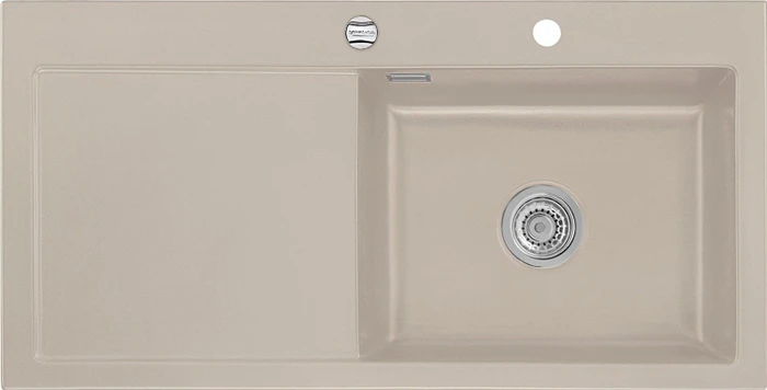 systemceram Mera 100 SL F Einbau Becken rechts mit Ablauffernbedienung fango