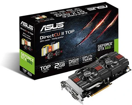 ASUS GeForce GTX 660, GTX660-DC2T-2GD5 DirectCU II TOP, 2GB GDDR5, 2x DVI, HDMI, DP