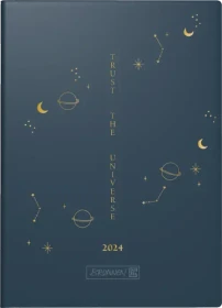 Brunnen Taschenkalender Modell 731 Wochenkalender 2024, 100x140mm, Kunststoff-Cover, Universe, 72 Blatt