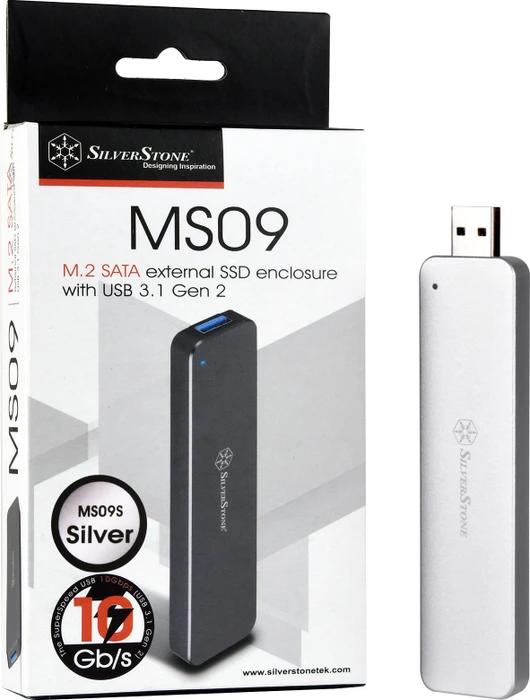 SilverStone MS09S, M.2 SSD, USB-A 3.1