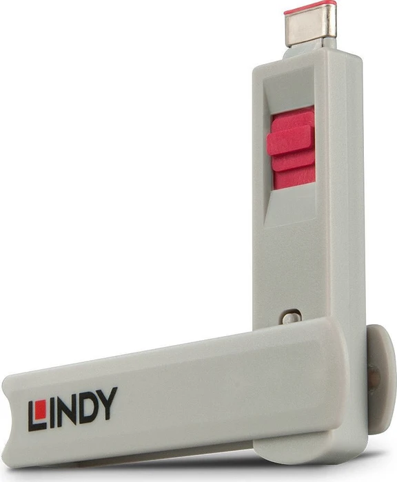 Lindy USB-C/Thunderbolt 3 Schloss mit Schlüssel, rot, 4er-Pack