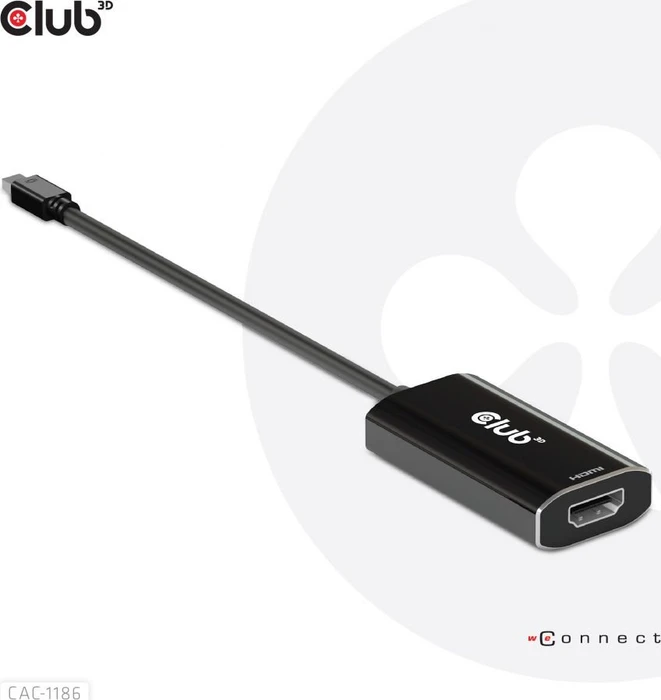 Club 3D Mini DisplayPort 1.4/HDMI 2.1 Adapterkabel schwarz, 0.2m
