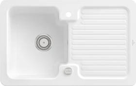 Villeroy & Boch Condor 45 Einbau Becken reversibel mit Ablauffernbedienung stone white