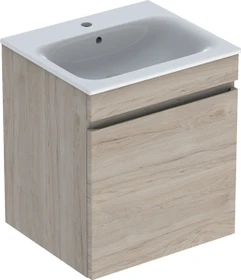 Geberit Renova Plan Set Möbelwaschtisch/Unterschrank 55cm, Nussbaum hickory hell/KeraTect