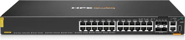 HPE Aruba CX 6200F Series Rackmount Gigabit Managed Switch, 24x RJ-45, 4x SFP, 370W PoE+