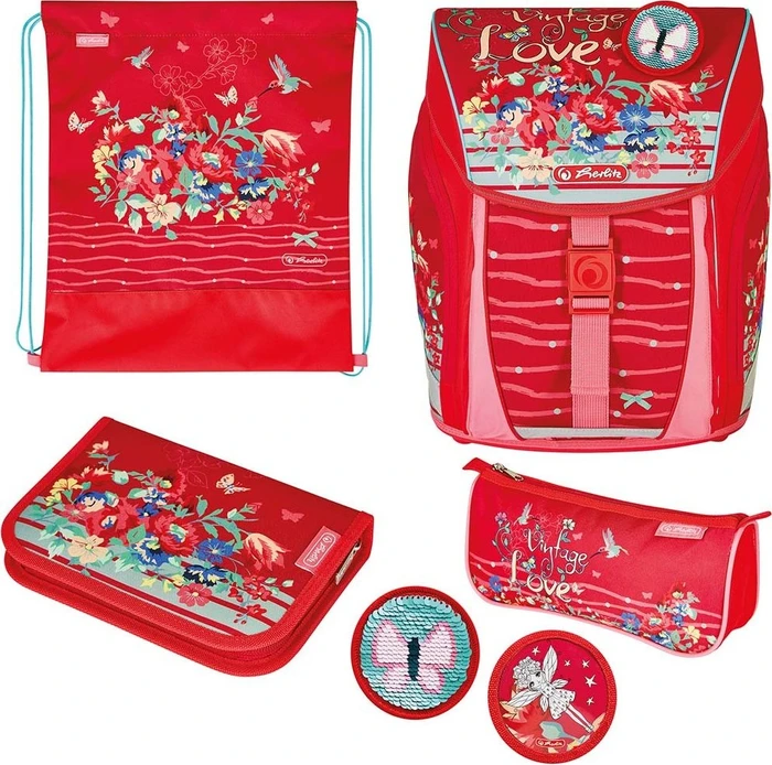 Herlitz Filo Light Plus Vintage Love Schultaschen-Set, 5-tlg.
