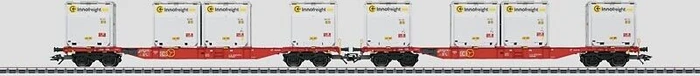 Märklin - Spur H0 Güterwagenset - Container-Tragwagen-Set mit WoodTainer XS Container Sgns 691