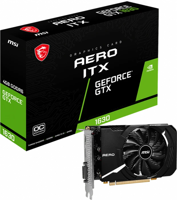 MSI GeForce GTX 1630 Aero ITX OC, 4GB GDDR6, DVI, HDMI, DP