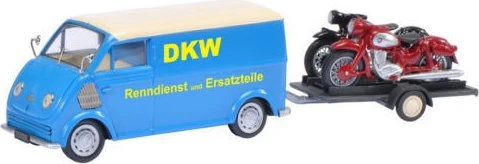 Schuco DKW Schnelllaster DKW mit Motorradanhänger und DKW RT 125, DKW RT 350