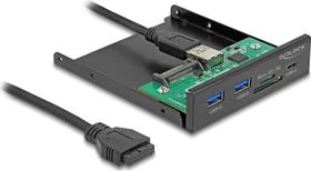 DeLOCK 3.5" USB Frontpanel, 1x USB-C 3.0, 2x USB-A 3.0, Cardreader, USB-A 3.0 [Buchse] (64058)