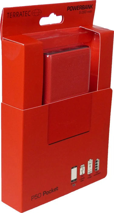 TerraTec Powerbank P50 Pocket poppy red
