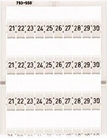 Wago WMB-Beschriftungskarte als Karte bedruckt 21 ... 30 (10x) dehnbar 5 - 5,2 mm Aufdruck waagerecht aufrastbar weiß