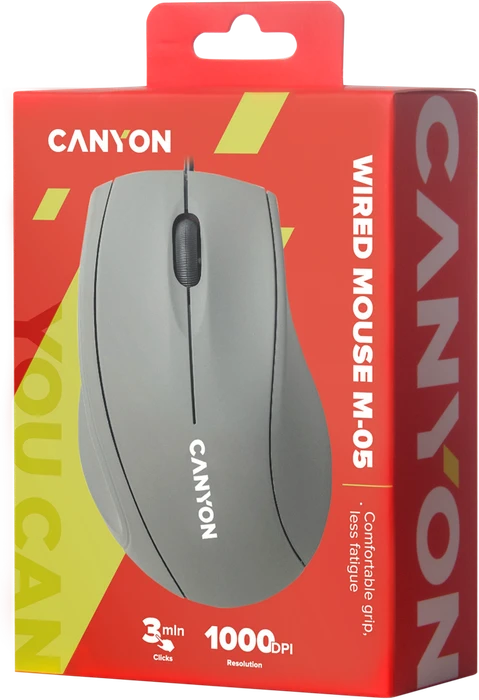 Canyon W-05 Wired Mouse Dark Gray, USB