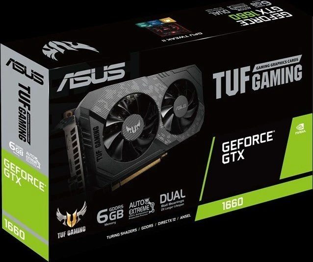 ASUS TUF Gaming GeForce GTX 1660, TUF-GTX1660-6G-GAMING, 6GB GDDR5, DVI, HDMI, DP