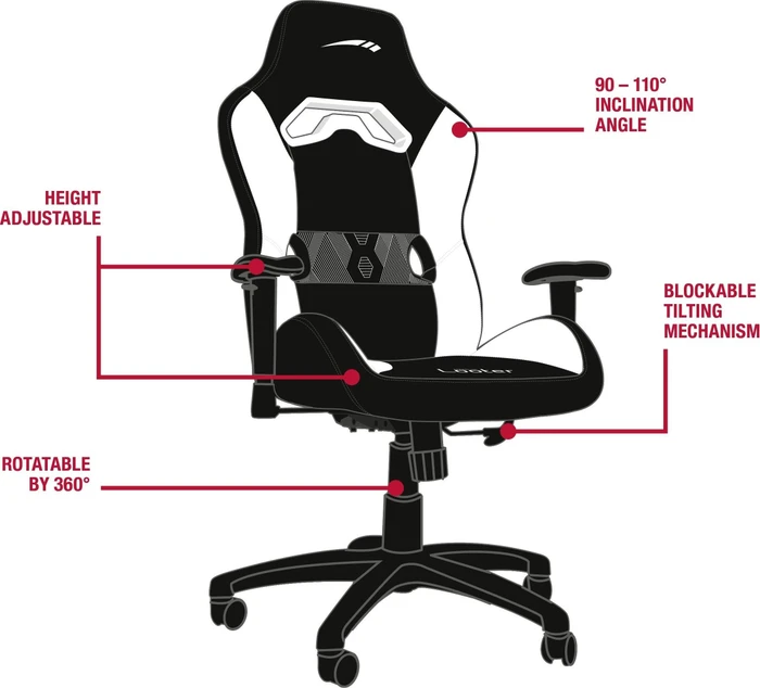 Speedlink Looter Gamingstuhl, schwarz/weiß