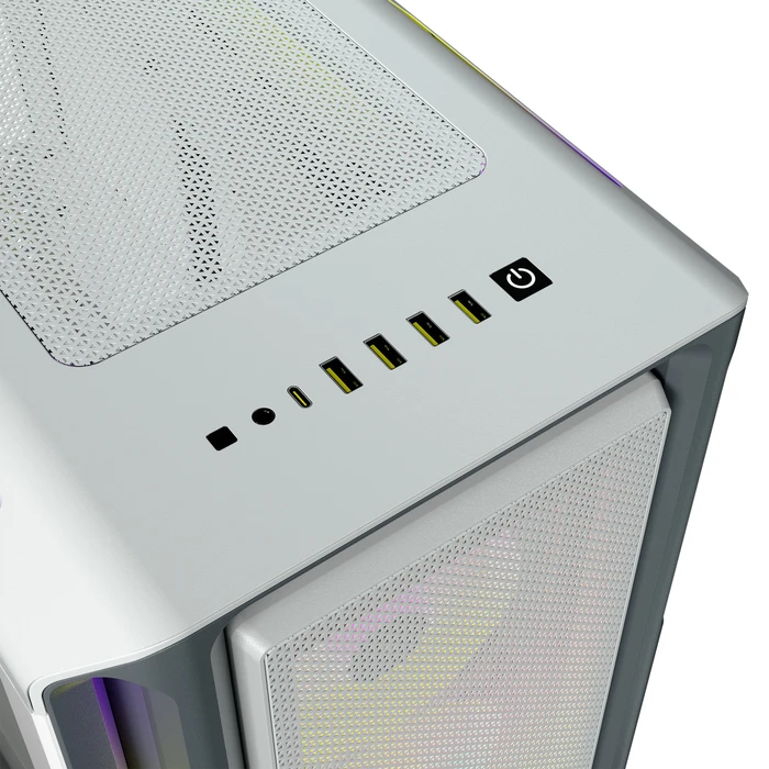 Corsair iCue 5000T RGB TG, weiß, Glasfenster