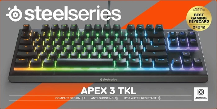 SteelSeries Apex 3 TKL, schwarz, LEDs RGB, USB, DE