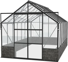 Vitavia Cassandra 11500 ESG 3mm Gewächshaus inkl. Sockel schwarz/basalt