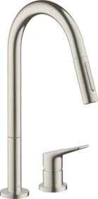 Hansgrohe Axor Citterio M 2-Loch 220 mit Ausziehbrause edelstahloptik