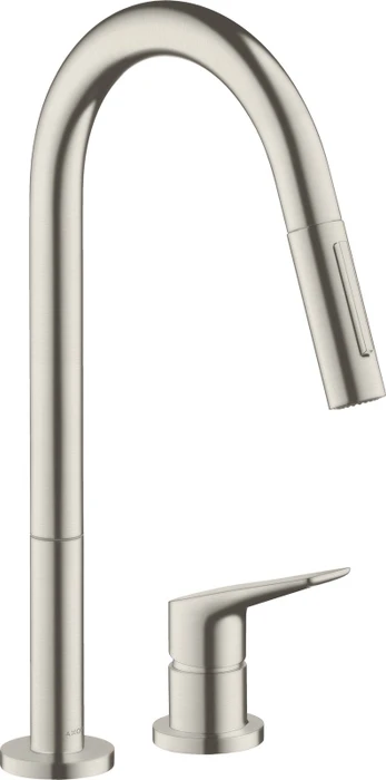 Hansgrohe Axor Citterio M 2-Loch 220 mit Ausziehbrause edelstahloptik