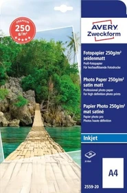 Avery-Zweckform Premium Inkjet Fotopapier seidenmatt weiß, A4, 250g/m², 20 Blatt